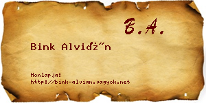 Bink Alvián névjegykártya